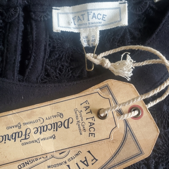 NWT Fat Face Black Peasant Blouse L - Picture 4 of 5